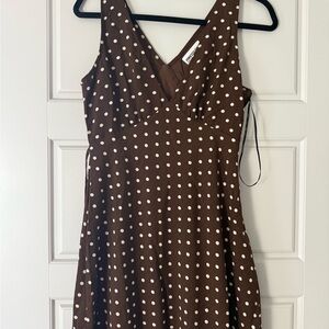 Princess Polly Brown Polka Dot Dress